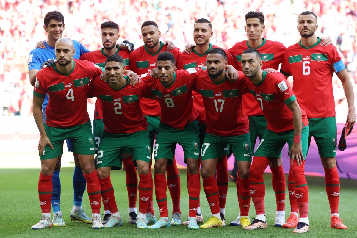 Die Nationalmannschaft Marokkos gegen Kroatien bei der FIFA WM 2022 im Al-Bayt Stadion in Al Khor am 23.November 2022. (Foto von Fadel Senna / AFP)