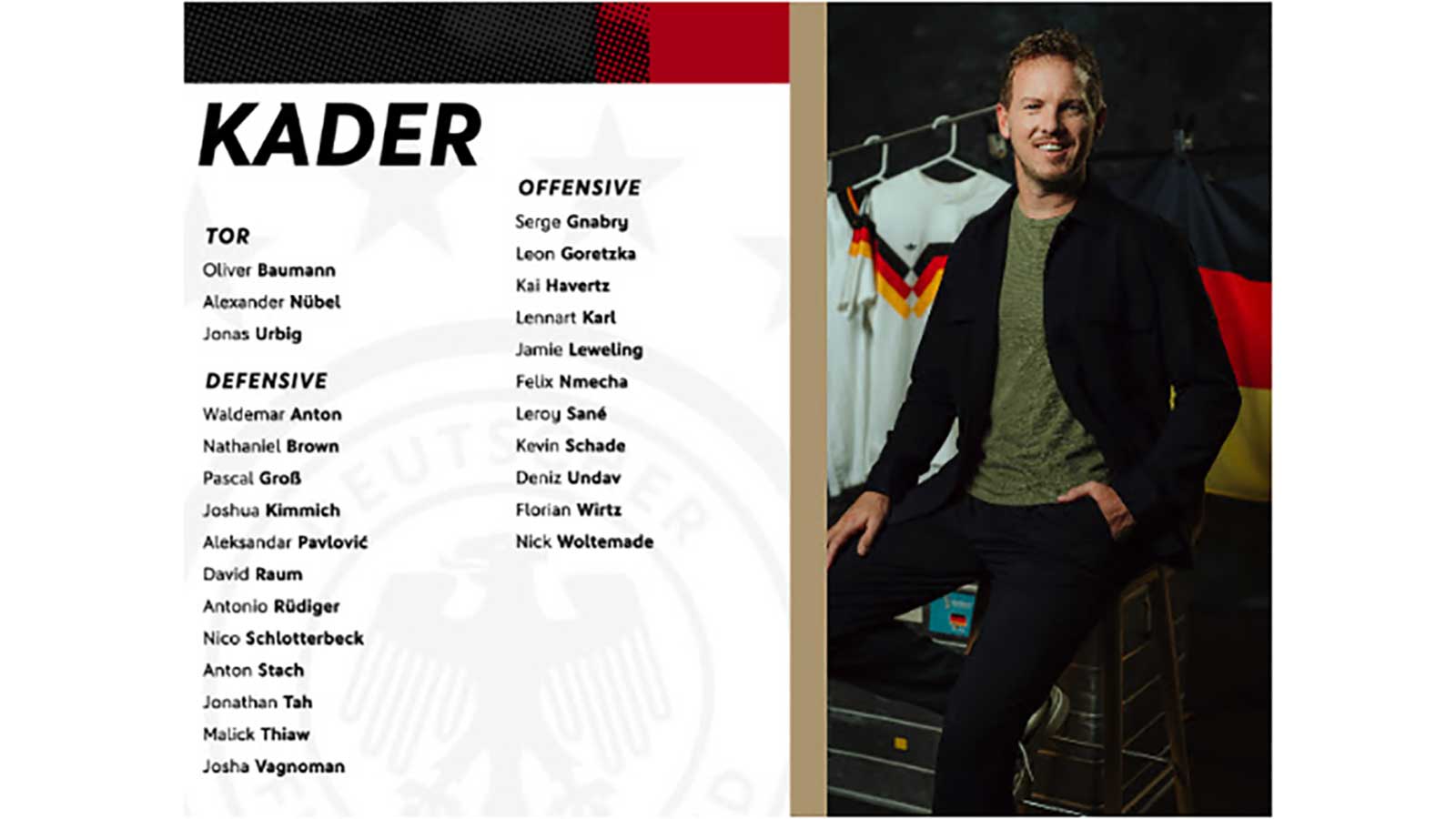 Der DFB Kader im März 2026