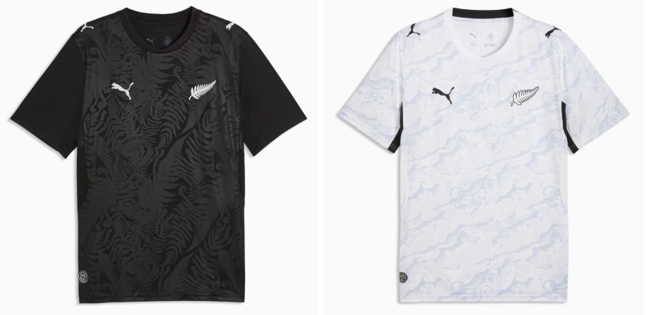 Neuseelands WM-Trikot 2026 von Puma – die All Whites in Weiß mit Silver-Fern-Motiv.