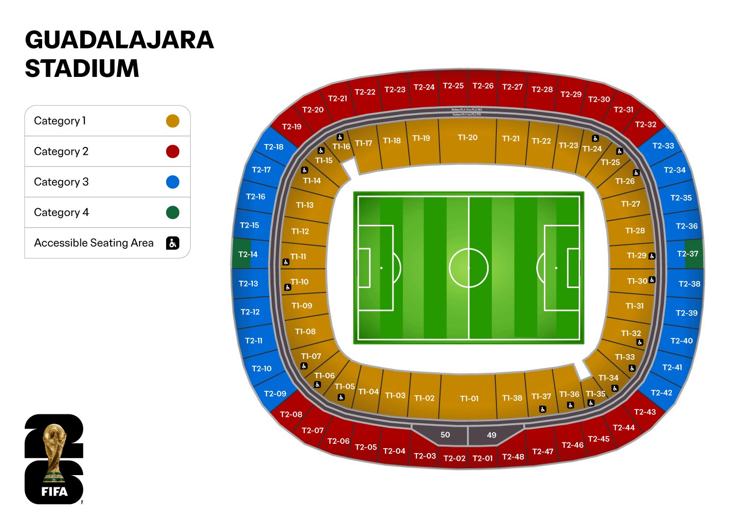 Stadionkarte Estadio Guadalajara WM 2026