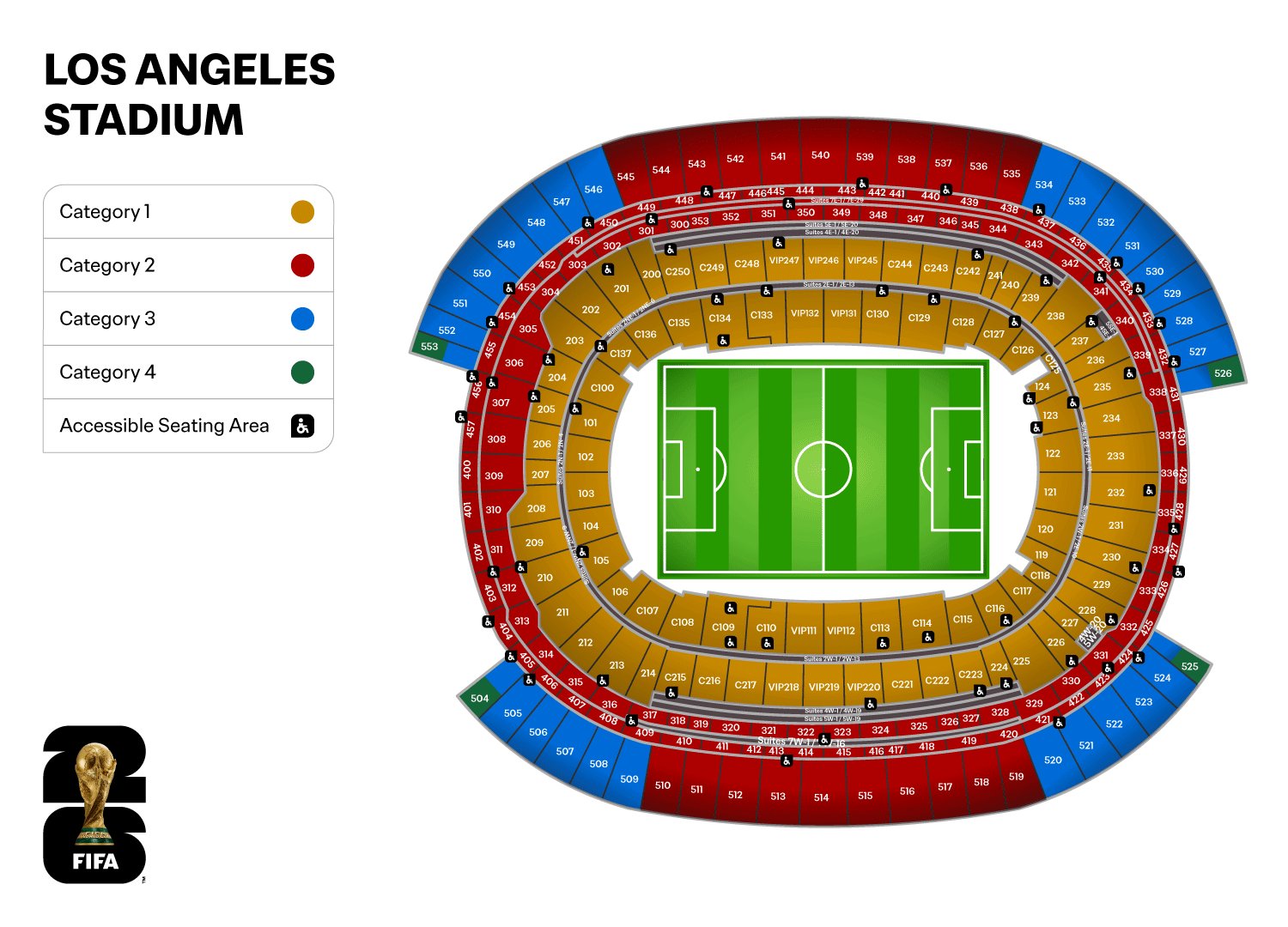Stadionkarte Los Angeles SoFi Stadium WM 2026