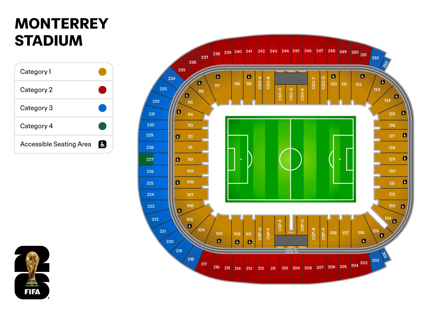 Stadionkarte Estadio Monterrey WM 2026