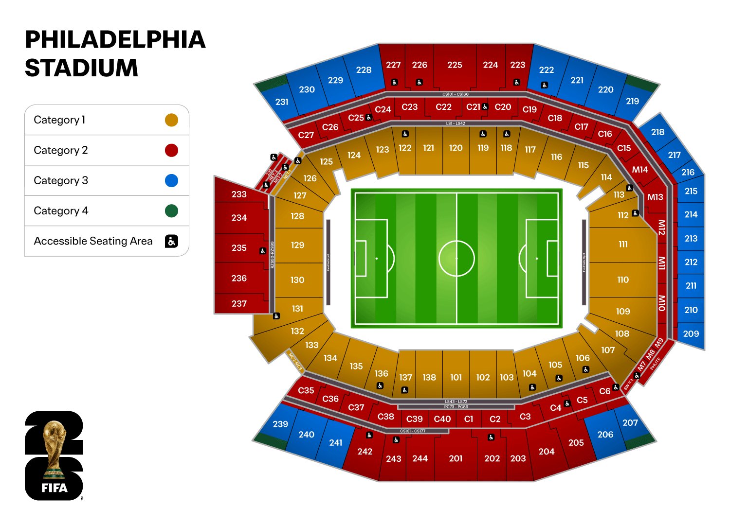 Stadionkarte Philadelphia Lincoln Financial Field WM 2026