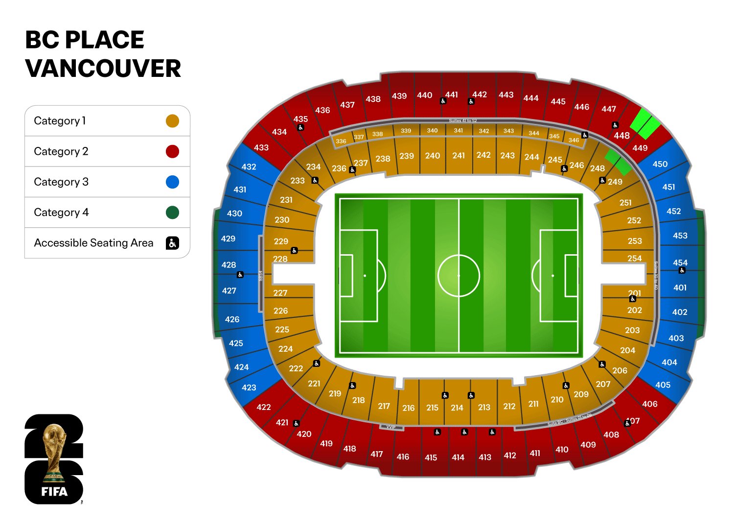 Stadionkarte BC Place Vancouver WM 2026